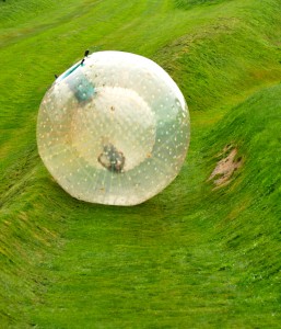 Zorbing in Rotorua, New Zealand