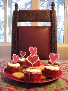 red velvet Valentine's cupcakes